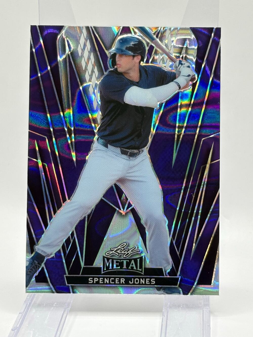 2024 Leaf Metal Baseball Spencer Jones Purple Lava Refractor 3/6 SP NY Yankees